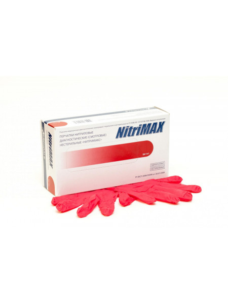 Перчатки NitriMax  Красные L 4гр /50 пар / 052505 / 756