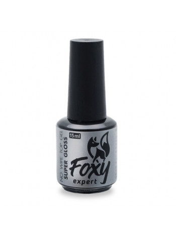 Foxy Nail Expert No wipe top gel Super Gloss Топ без липкого слоя 15 мл