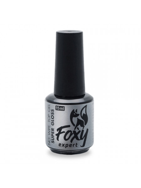Foxy Nail Expert No wipe top gel Super Gloss Топ без липкого слоя 15 мл