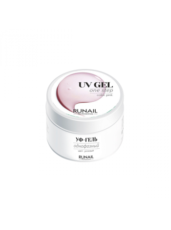 ruNail  3444  UV Gel Pink / Однофазный Розовый Гель 15 гр
