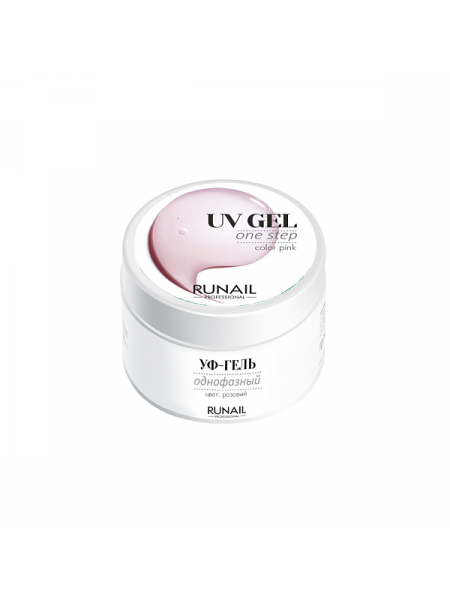 ruNail  3444  UV Gel Pink / Однофазный Розовый Гель 15 гр