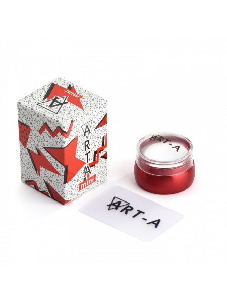 ART-A Штамп мини Красный + скрапер 3,5 см