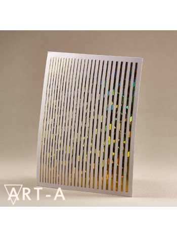 ART-A 3D Металлические наклейки полосы Золото Голография (гнутся)