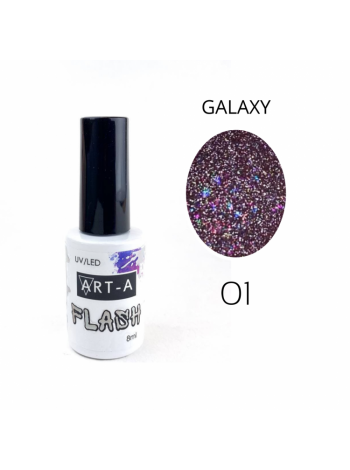 001№ ART-A Гель-лак "Galaxy Flash" 8 мл