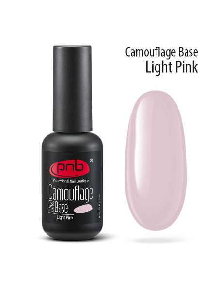 PNB Camouflage Base Crystal Pink /Камуфлирующая каучуковая база , Светоотраж-я розовая 8 мл