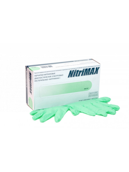 Перчатки NitriMax  Зелёные М /50 пар / 058521 / 185