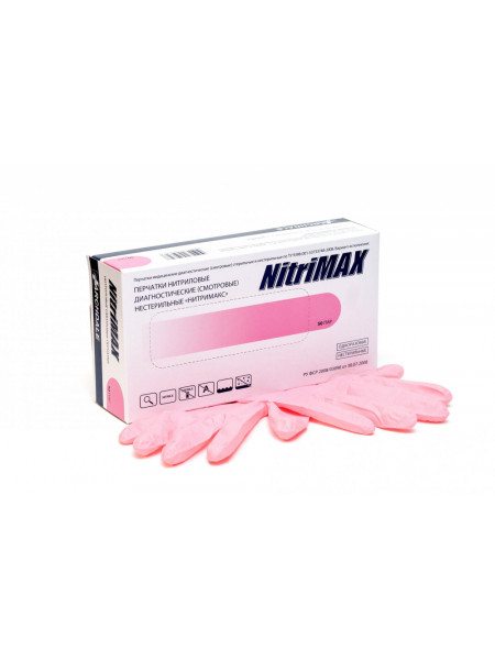 Перчатки NitriMax  Розовые M /50 пар / 059023/ 761